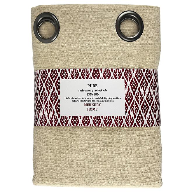 Záves na prechodkách Pure 135x180 ecru Merkury Home