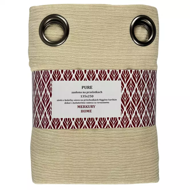 Záves na prechodkách Pure 135x250 ecru Merkury Home