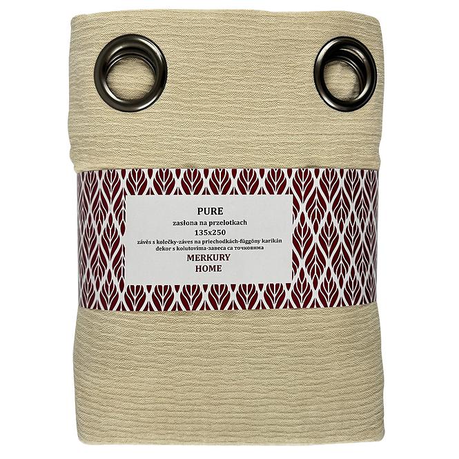 Záves na prechodkách Pure 135x250 ecru Merkury Home