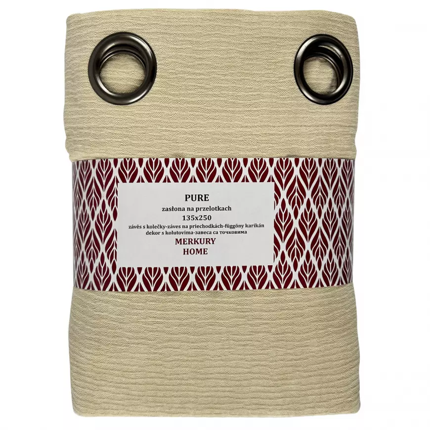 Záves na prechodkách Pure 135x250 ecru Merkury Home