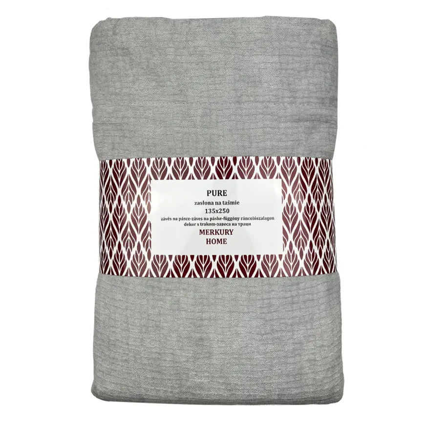 Záves Pure na páske 135x250 svetlosivá Merkury Home