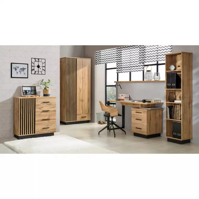 Rozkladací stôl Lamelo La14 160/240x90cm Dub Wotan/Black Matt