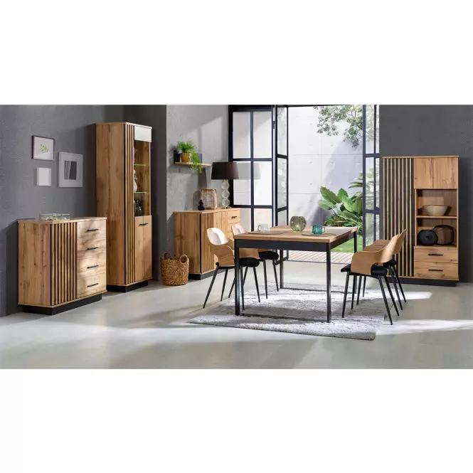 Rozkladací stôl Lamelo La14 160/240x90cm Dub Wotan/Black Matt