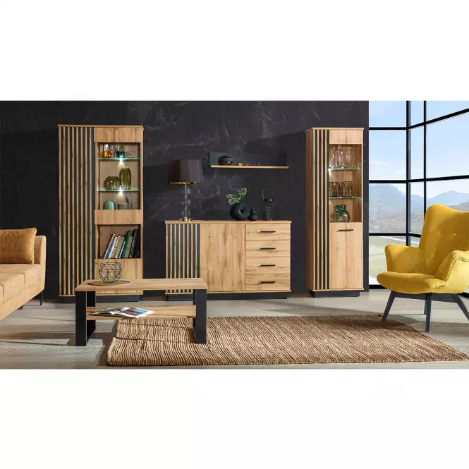 Rozkladací stôl Lamelo La14 160/240x90cm Dub Wotan/Black Matt