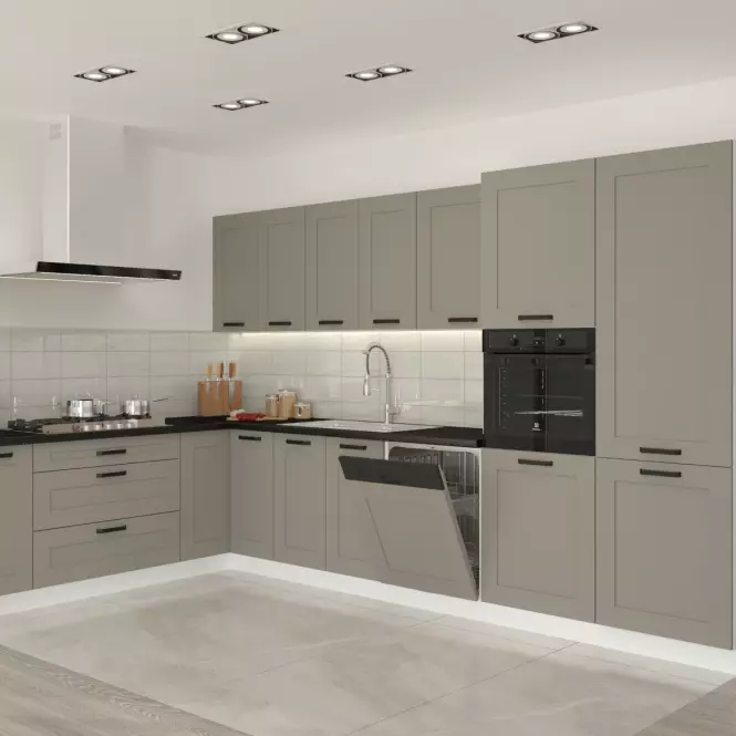 Kuchynská linka Luna claygrey/biela 260 bez dosku
