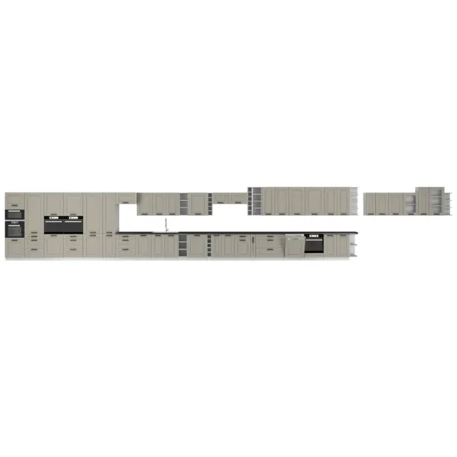 Kuchynská linka Luna claygrey/biela 260 bez dosku,9