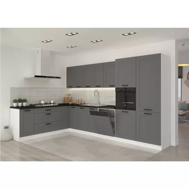 Kuchynská linka Luna dustgrey/biela 260 bez dosku,5