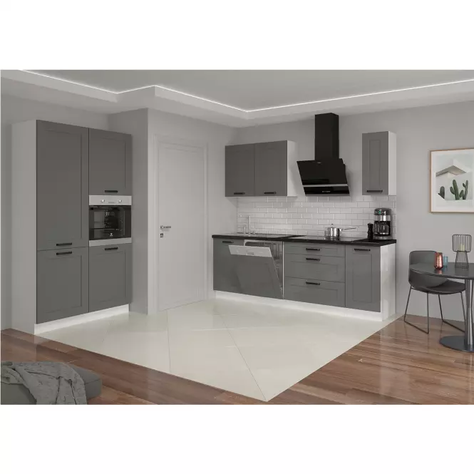 Kuchynská linka Luna dustgrey/biela 260 bez dosku,6