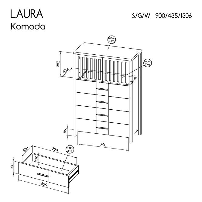 Komoda Laura Lau2 Antracyt