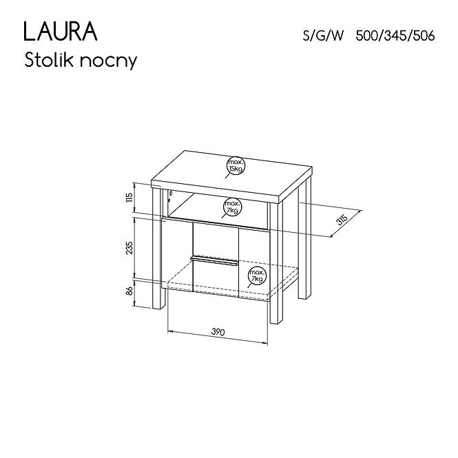 Nočný stolík Laura Lau3 Antracyt