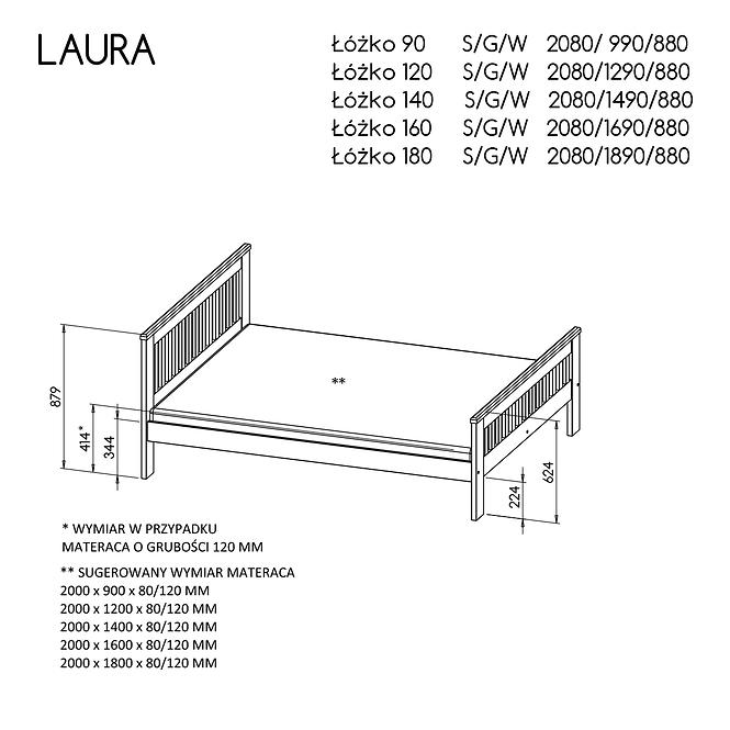 Posteľ Laura 120 Antracit,3