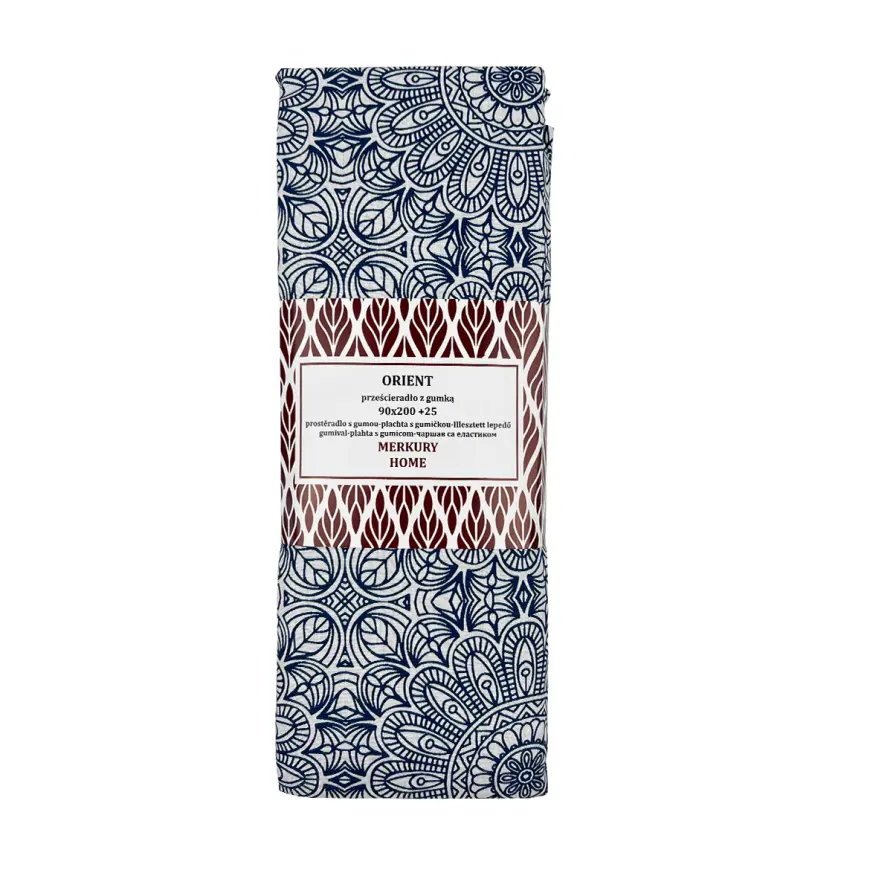 Napínacia plachta Orient bavlna ecru/indigo 90x200 + 25 Merkury Home