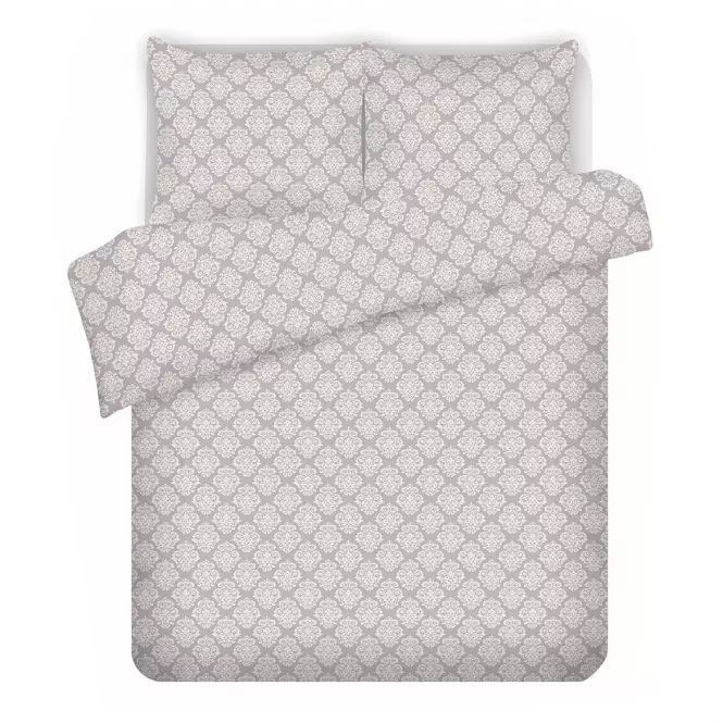 Obliečky Classic bavlna ecru/svetlošedá 220x200 + (2) 70x80 Merkury Home
