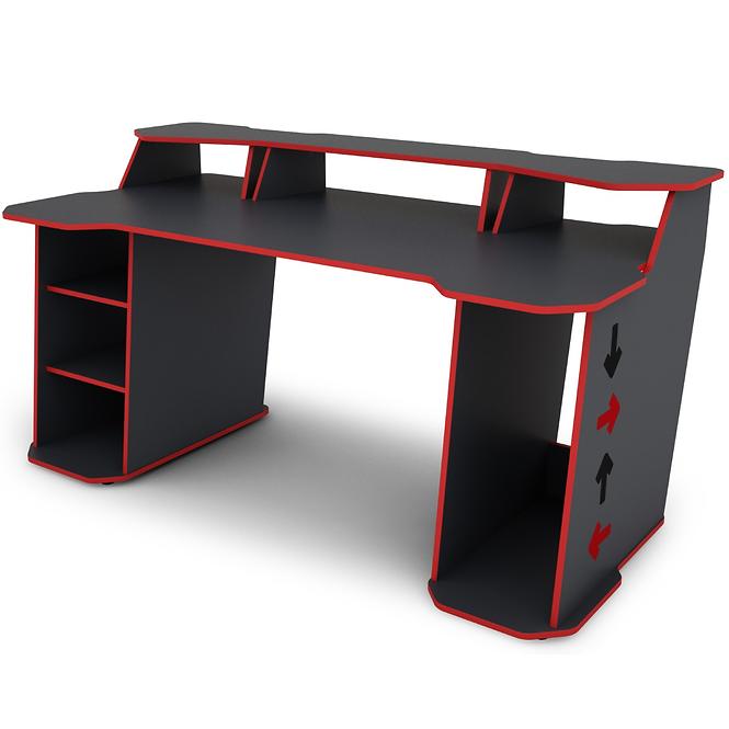 Písací stôl Matrix 4 grafit/červená