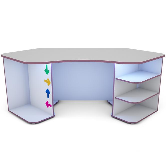 Písací stôl Matrix 1 bílá/fialový