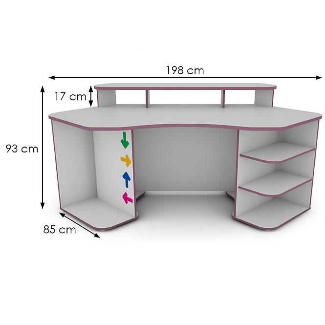 Písací stôl Matrix 2 bílá/fialový