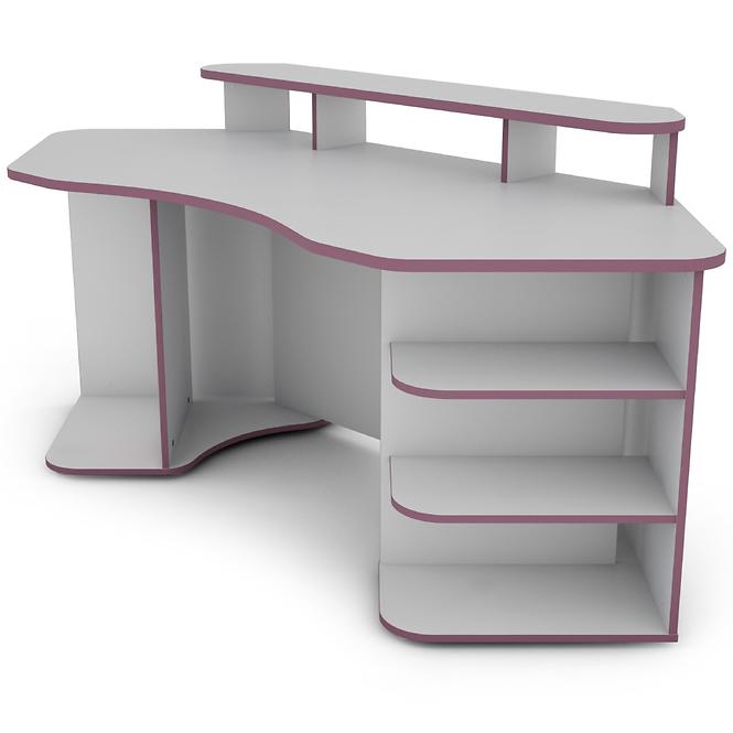 Písací stôl Matrix 2 bílá/fialový