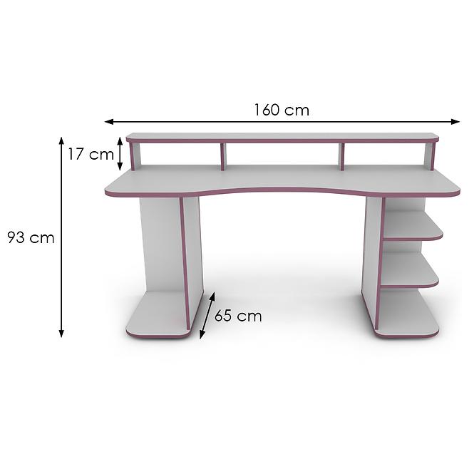 Písací stôl Matrix 3 bílá/fialový