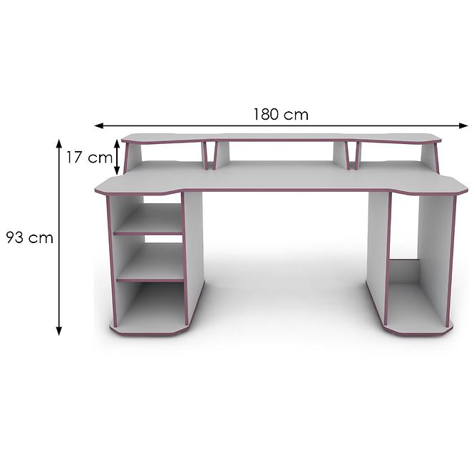 Písací stôl Matrix 4 bílá/fialový