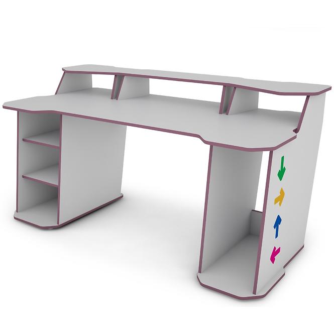 Písací stôl Matrix 4 bílá/fialový