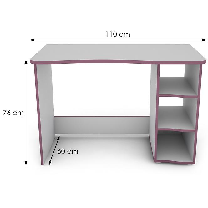 Písací stôl Matrix 6 bílá/fialový