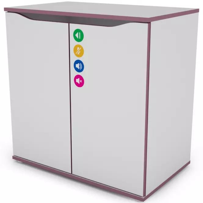 Komoda Matrix 75 2d biela/fialový,4