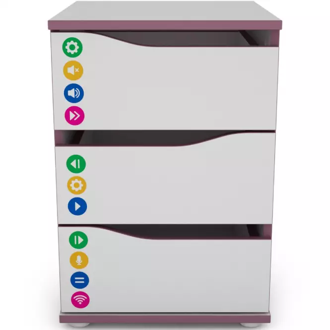 Komoda Matrix 40 3s biela/fialový
