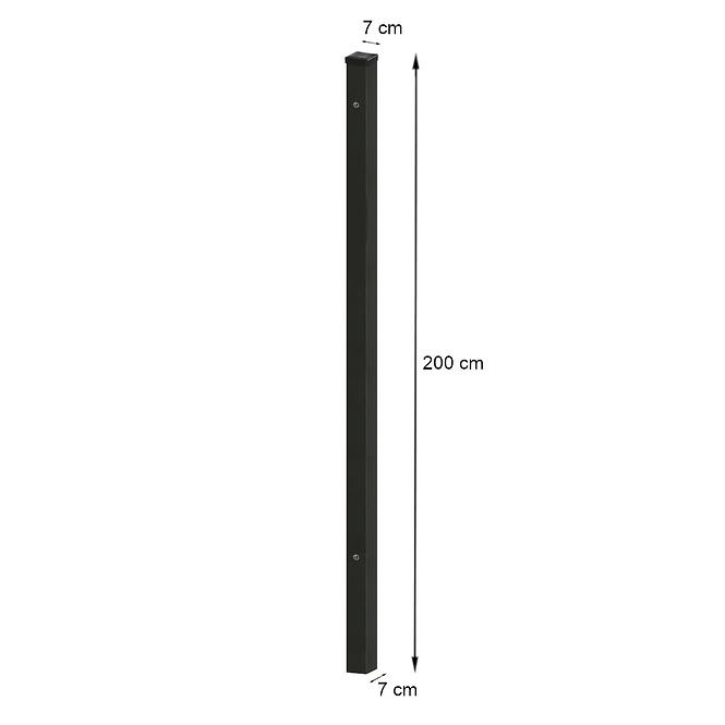 Bránový stĺpik 7x7 ZN+RAL9005,2