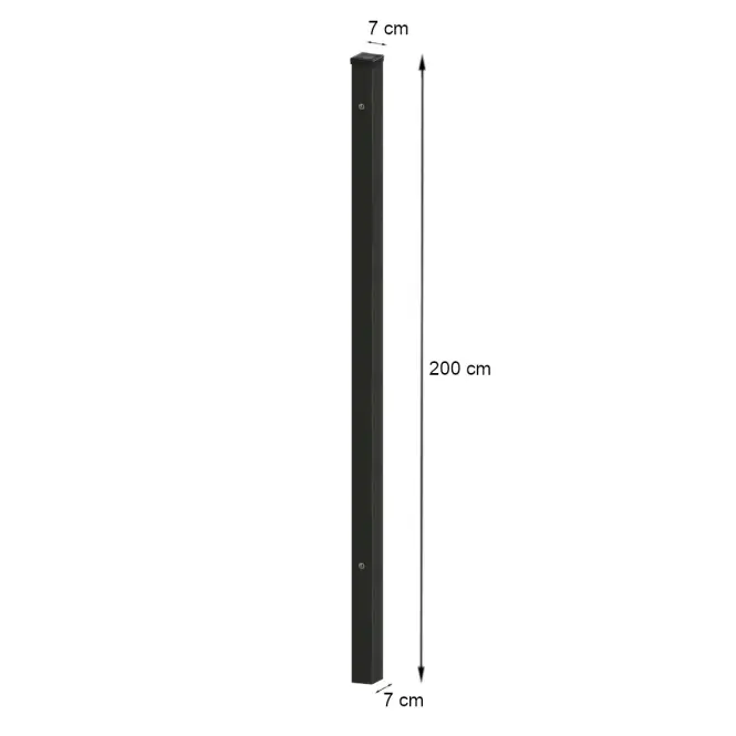 Stĺpik k bráne s nitovacou maticou 70x70 mm x 2 m ZN+RAL9005