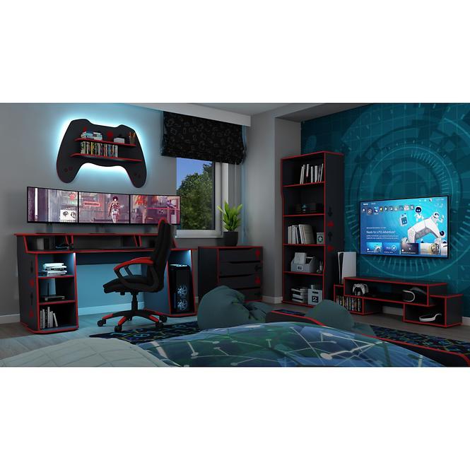 TV stolík Matrix 140 grafit/červená,7