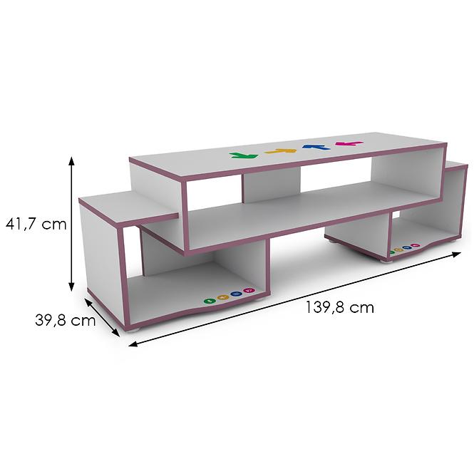 TV stolík Matrix 140 biela/fialový