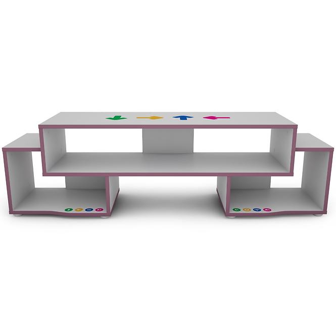 TV stolík Matrix 140 biela/fialový,3