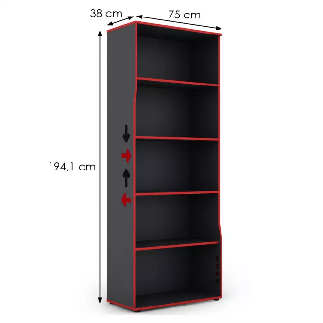 Regál Matrix RG 75 grafit/červená
