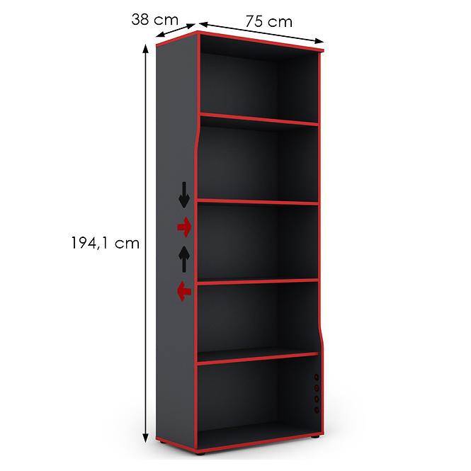 Regál Matrix RG 75 grafit/červená