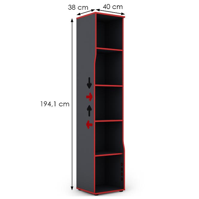 Regál Matrix RG 40 grafit/červená