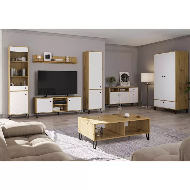 TV Stolík Sorrento B 2d Dub Artisan/Biely,4