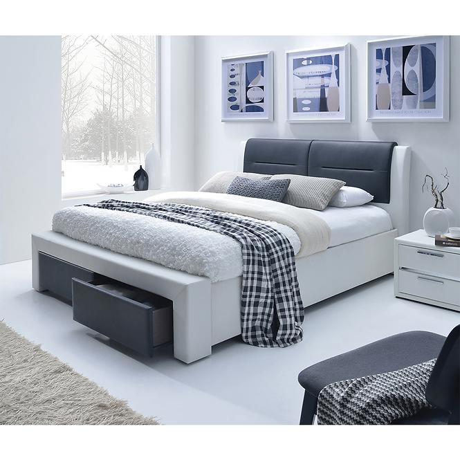 Posteľ Cassandra-S 160 biela-čierna,3