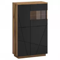 Vitrína Orient C 3d1w Dub Delano Tmavočierna