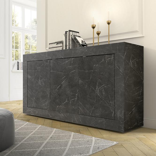 Komoda Basic mramor sivá/antracit,3