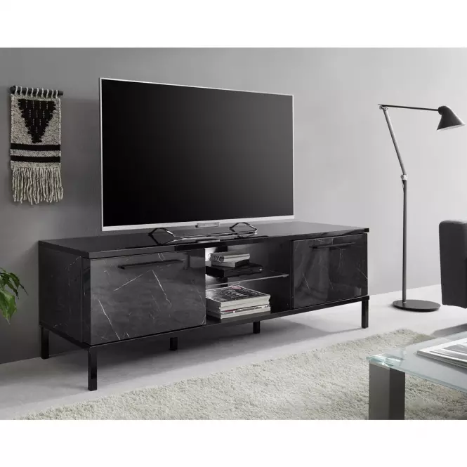 TV stolík Mango mramor čierna,3