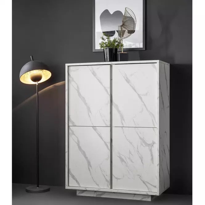 Vitrína Carrara mramor biela,3