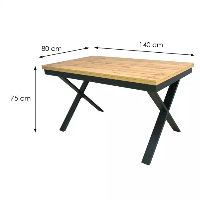 Rozkladací stôl St-978 140/220x80cm dub wotan,2