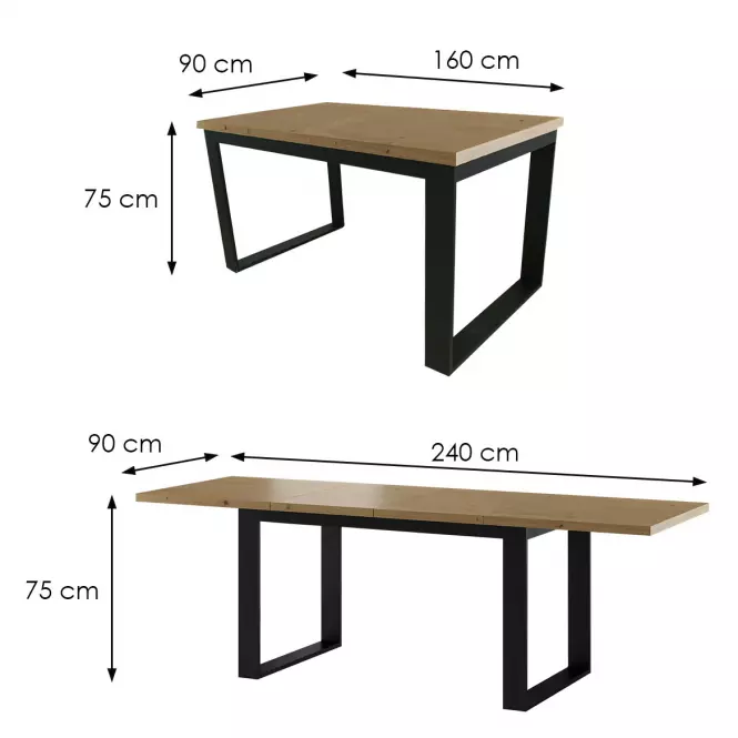 Rozkladací stôl St-23 160/240x90cm dub prírodný,2