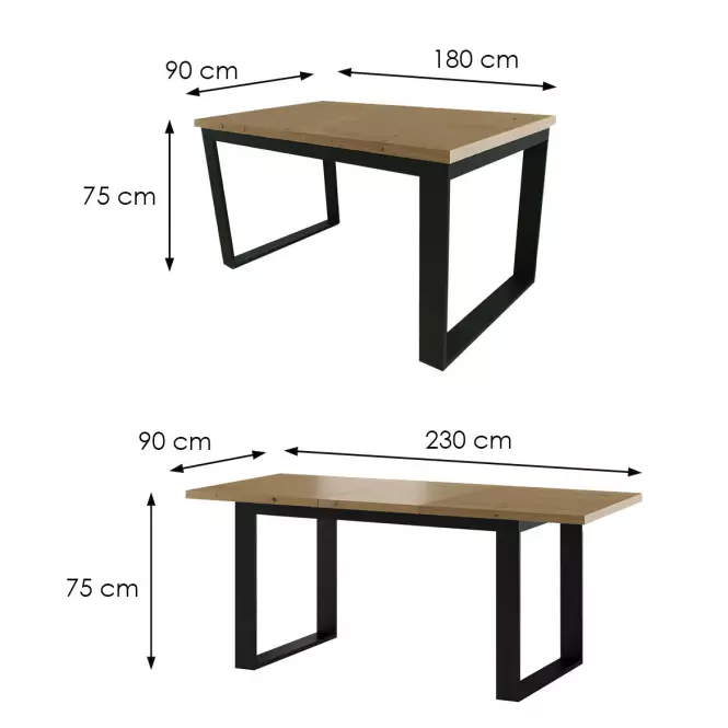 Rozkladací stôl St-23 180/230x90cm dub prírodný,2