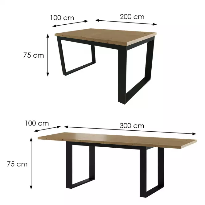 Rozkladací stôl St-23 200/300x10cm dub prírodný,2