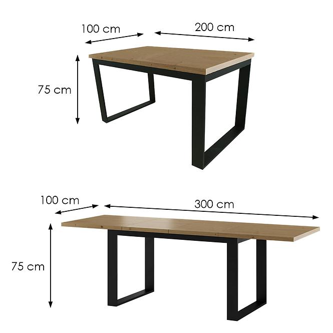 Rozkladací stôl St-23 200/300x10cm dub prírodný,2