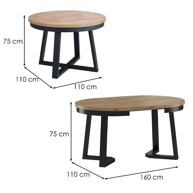 Rozkladací stôl St-17 110/160x110cm dub wotan