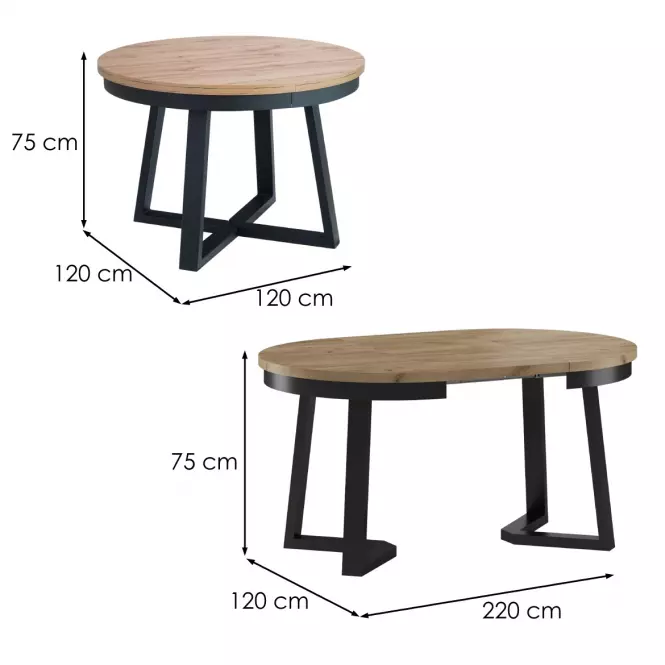 Rozkladací stôl St-17 120/220x120cm dub wotan,3