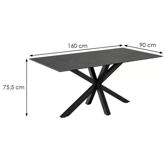 Stôl Kobi Čierna Ceramika 160x90