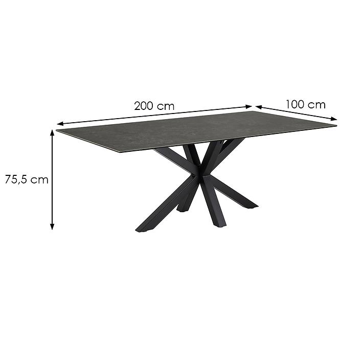 Stôl Kobi Čierna Ceramika 200x100